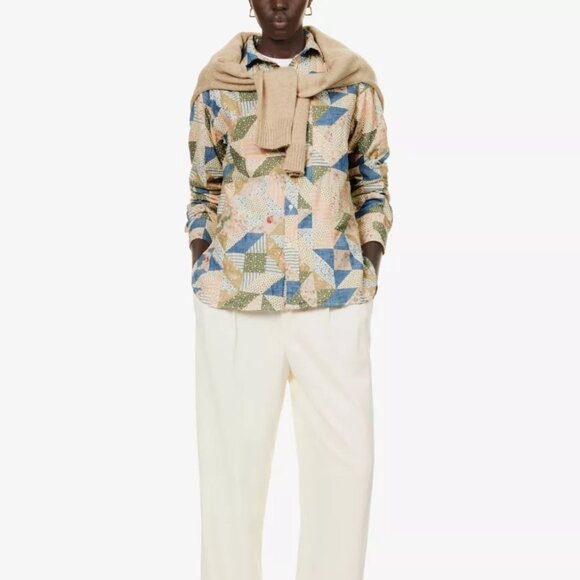 Ralph Lauren Women's Cotton Floral Patchwork Box Pleat Cotton Shirt - Picture 11 of 12